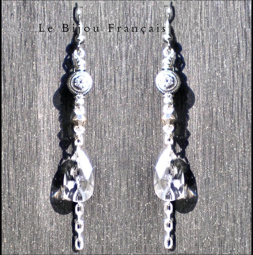 Boucles oreille cristal - d'oreille, &
