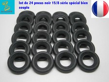 DINKY TOYS LOT DE 24 PNEUS  15/8 BANDE ROND LISSE NOIR  1/43 spéciales  souple