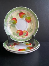 3 soucoupes Roy Kirkham-Evesham-2000-Motifs fruits