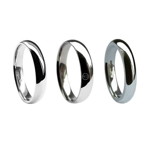 5mm 18ct blanc escarpin - 18ct, or