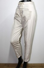 Vintage 1980s Off-White Cotton High Waist Pants MARITHE FRANCOIS GIRBAUD W28