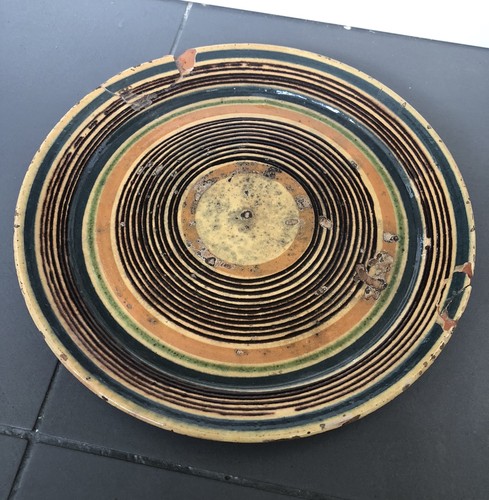 Plat ancien terre cuite - ancien, en