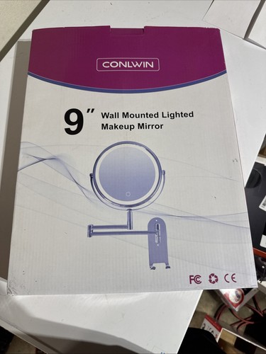 Wall mounted lighted makeup - 9",