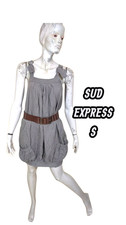 Sud Express Taille 36 Superbe robe beige taupe en lin dress kleid vestit