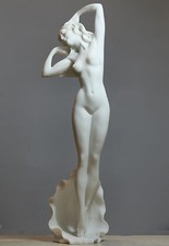 Grande sculpture statue en marbre moulé art érotique femme nue déesse Aphrodi...
