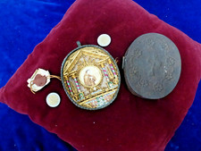 gros reliquaire,12x10cm,miniature peinte S.Pasch Baylon  sceau cire rouge,8 Sts