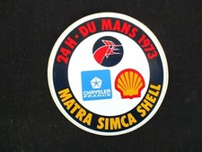 autocollant sticker adesivo 24 H HEURES DU MANS 1973 MATRA SIMCA SHELL Vintage 2