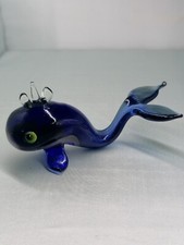 BALEINE en verre PARFAIT ETAT Pièce unique-ARTISANAL. Animaux en verre 