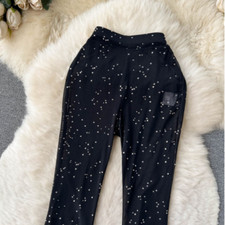 Femme Maille Évasé Pantalon