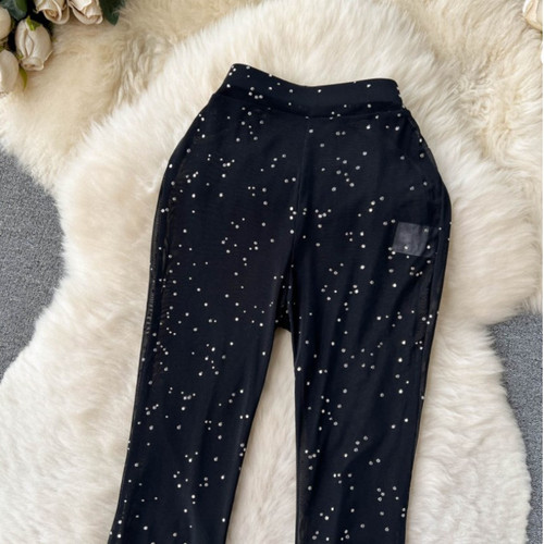 Femme maille évasé - maille, pantalon