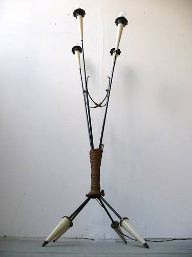 Lampadaire quadripode corde - lampadaire,
