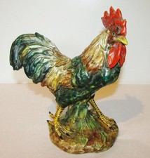 COQ ANCIEN  EN BARBOTINE / TERRE CUITE VERNISSEE  / antique ceramic rooster