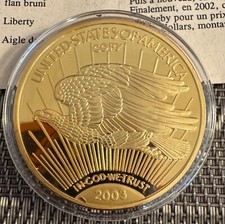 JETON MODERNE AVEC CERTIFICAT . AIGLE DORÉ 1933 REEDITION 2003 (1307)