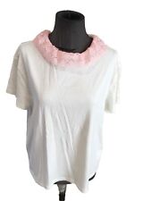 Très Beau Haut Blanc Col Dentelle Rose Modèle Toupie Claudie Pierlot T 3 Neuf