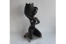 Lampe de table céramique Femme Africaine 1950 (61888)
