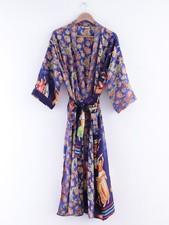 Robe De Mariée Vintage En Soie Imprimée Sari Gown Bikini Couverture