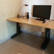 2 Tables d'ordinateur - dimension pour une table 120x80 - HÊTRE/ANTHRACITE 