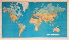 Affiche carte planisphère - affiche,