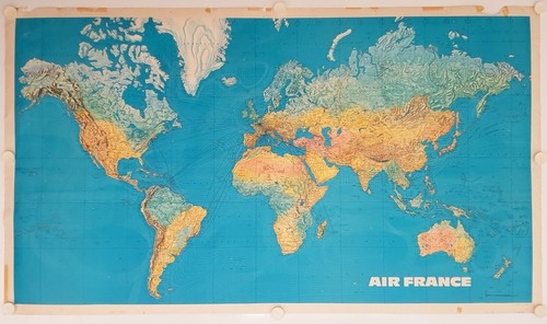 Affiche carte planisphère air - affiche,