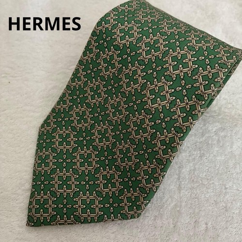 Cravate hermes soie verte - hermes,