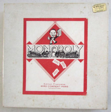 Ancien jeu de société Monopoly Miro Company Paris 4 pions et maisons en bois