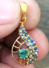 Saphir avec Émeraude Breloque