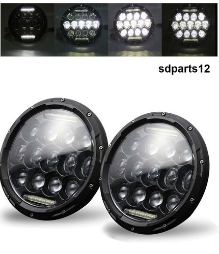 Phares avant led rond - rond, 75w