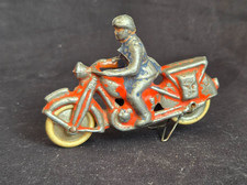 QUIRALU ALUDO circa 50' MOTO rouge et motard bleu