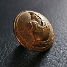 Bouton officier du Génie heaume armure casque laiton doré bombé diamètre 21 mm