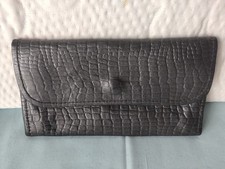 ancien porte monnaie portefeuille en gris noir vintage