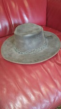CHAPEAU CUIR VERITABLE   "style" INDIANA JONES JAMAIS PORTÉ TAILLE XS