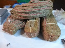 lot de 4 ancien rouleau entier de galon ruban tresse de jute  FAB FRANCE VINTAGE
