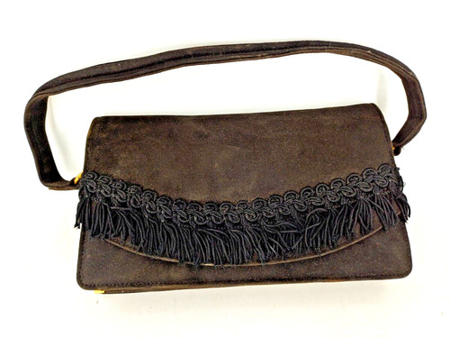 Sac main noir velours - main,