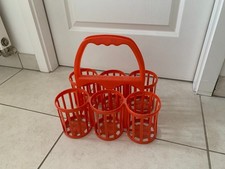 Ancien PORTE BOUTEILLE Plastic ORANGE Vintage 1970 Seventies Made in HOLLAND