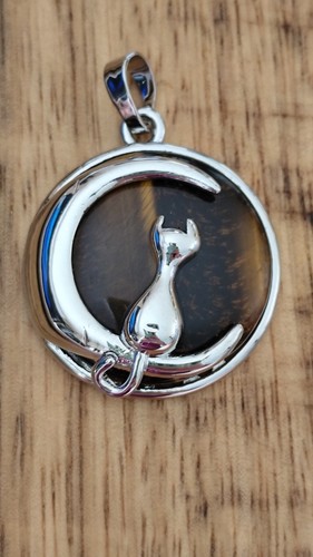 Pendentif rond argenté
