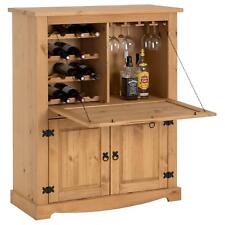 Meuble bar à vin armoire bahut range bouteille style mexicain en pin massif