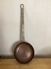 Poêle En Cuivre 16,5 Cm Diamètre Vintage Long Manche Fer Martelé