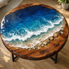 Ocean Epoxy Round Center Table