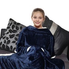 Filles Garçons Unisexe Wearable Polaire Chaud Double Couche TV Drap avec Manches