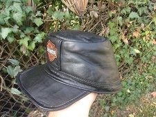 AUTHENTIQUE CASQUETTE HARLEY DAVIDSON EN CUIR     MAD USA    MODELE RETRO