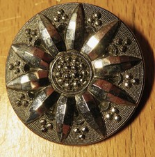 BOUTON ancien VERRE mercurisé
