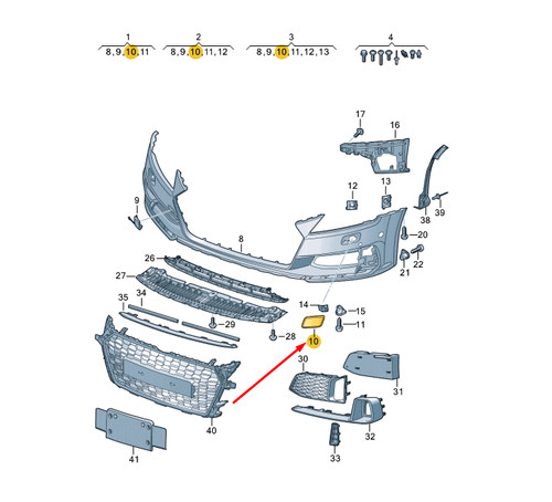 Cache lave phare droit audi - de,