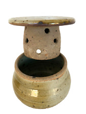 beurrier à eau en grés pyrité  beurre faisselle La Borne ? vintage Puisaye