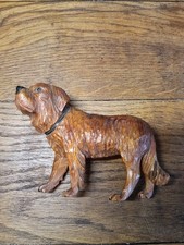 Ancienne Figurine, Chien Sculpté En Bois , Saint Bernard 