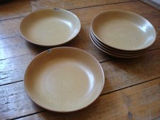 6 Assiettes creuses calottes en grès CNP VILLAGE FRANCE Diamètre 19.5 cm