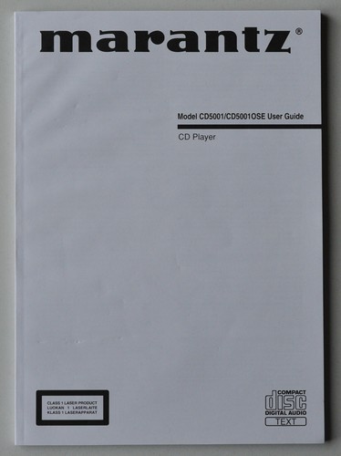 Notice marantz lecteur - notice, cd