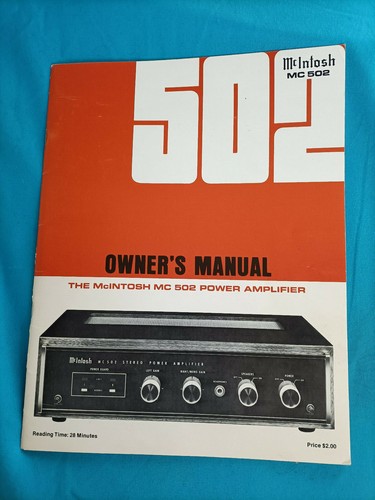 Intosh mc502 manuel manual - intosh, manuel/manual