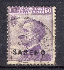 ITALIE ! Timbre ancien surcharge occupation de SASENO de 1923 n°6
