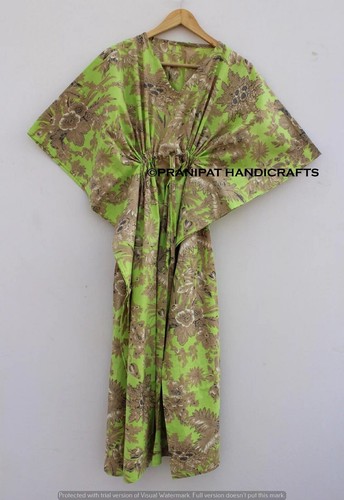 Robe longue maxi caftan verte