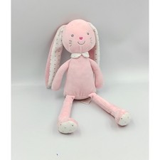 Doudou lapin rose blanc